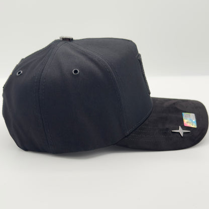 Black LA Gold Star Bandana Semi-Curved Cap