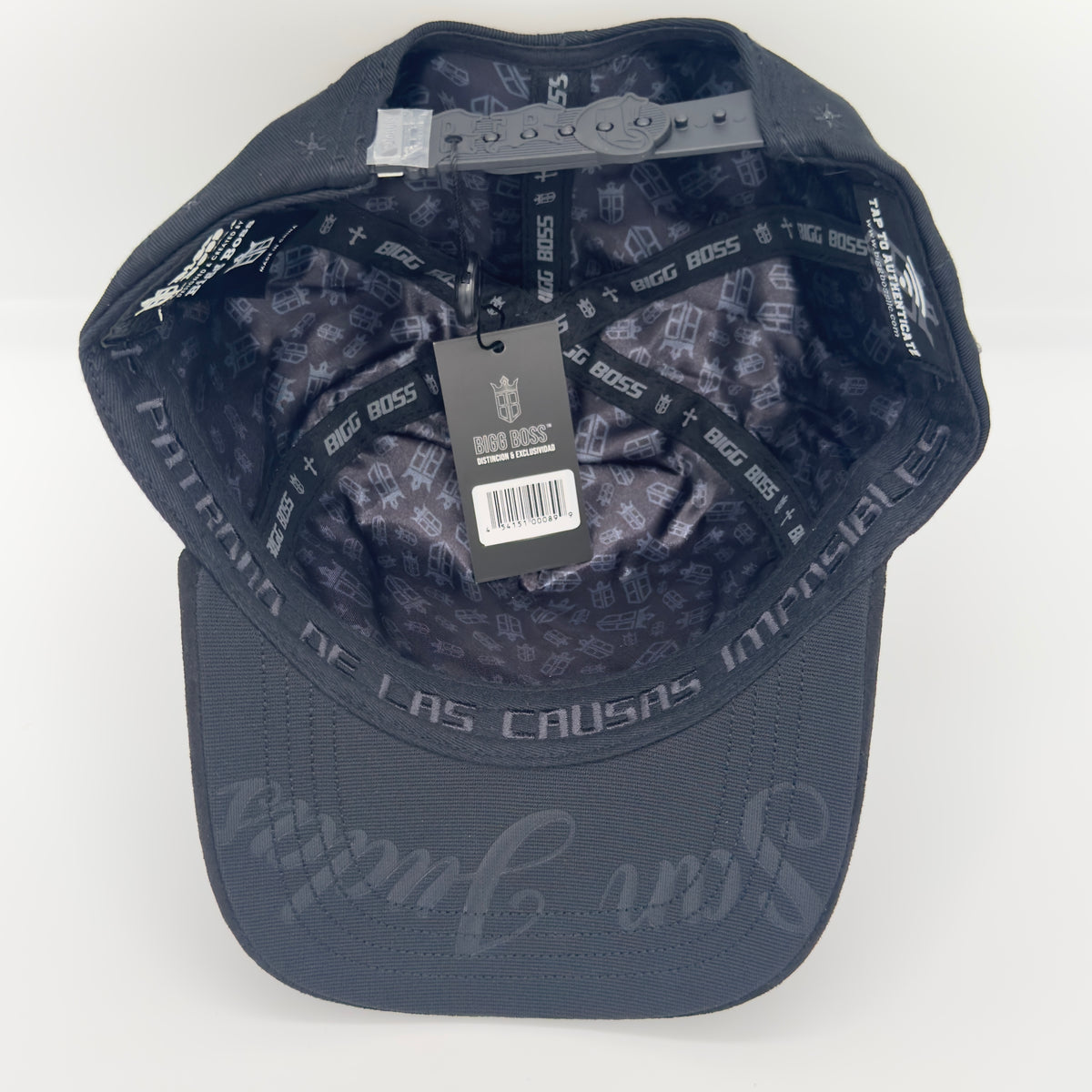 Black/Gray San Judas Diamonded Luxury Semi-Curved Cap