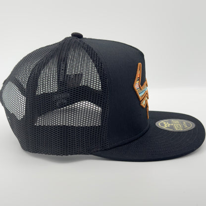 Western Style Steer Mesh Flat Cap