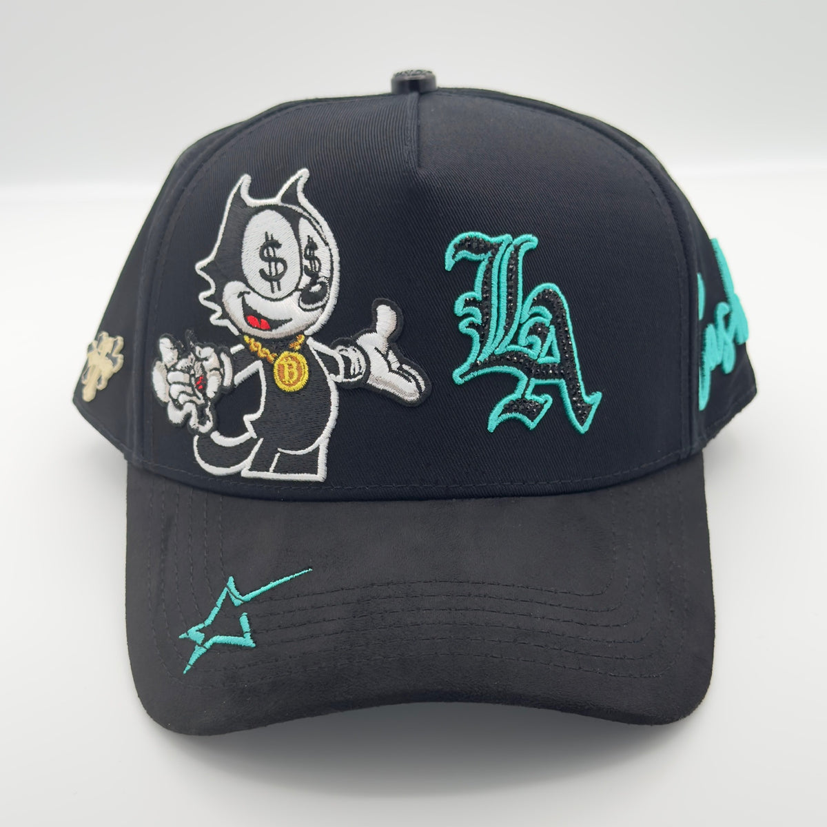 Black LA Felix the Cat Semi-Curved Cap