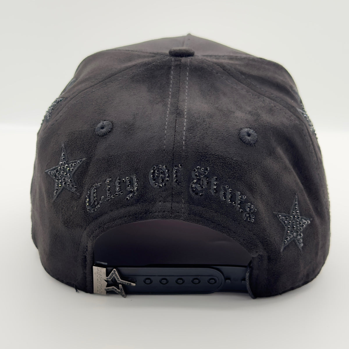 LA CITY OF STARS Diamonded Edition Luxury Black Elegant Semi-Curved Cap