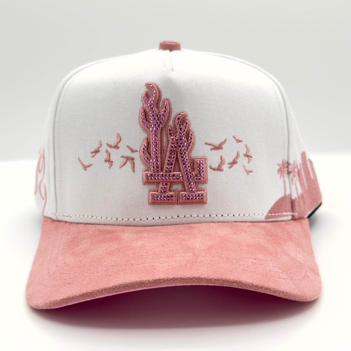 White/Pink LA Flames Elegant Cap