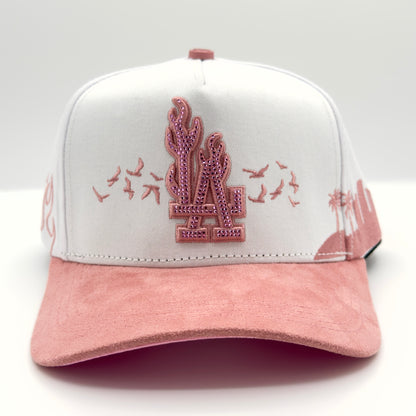 White/Pink LA Flames Elegant Cap