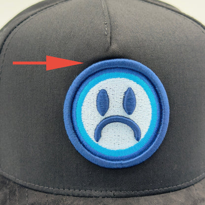 [Clearance2] Blue Sad Face Semi-Curved Cap