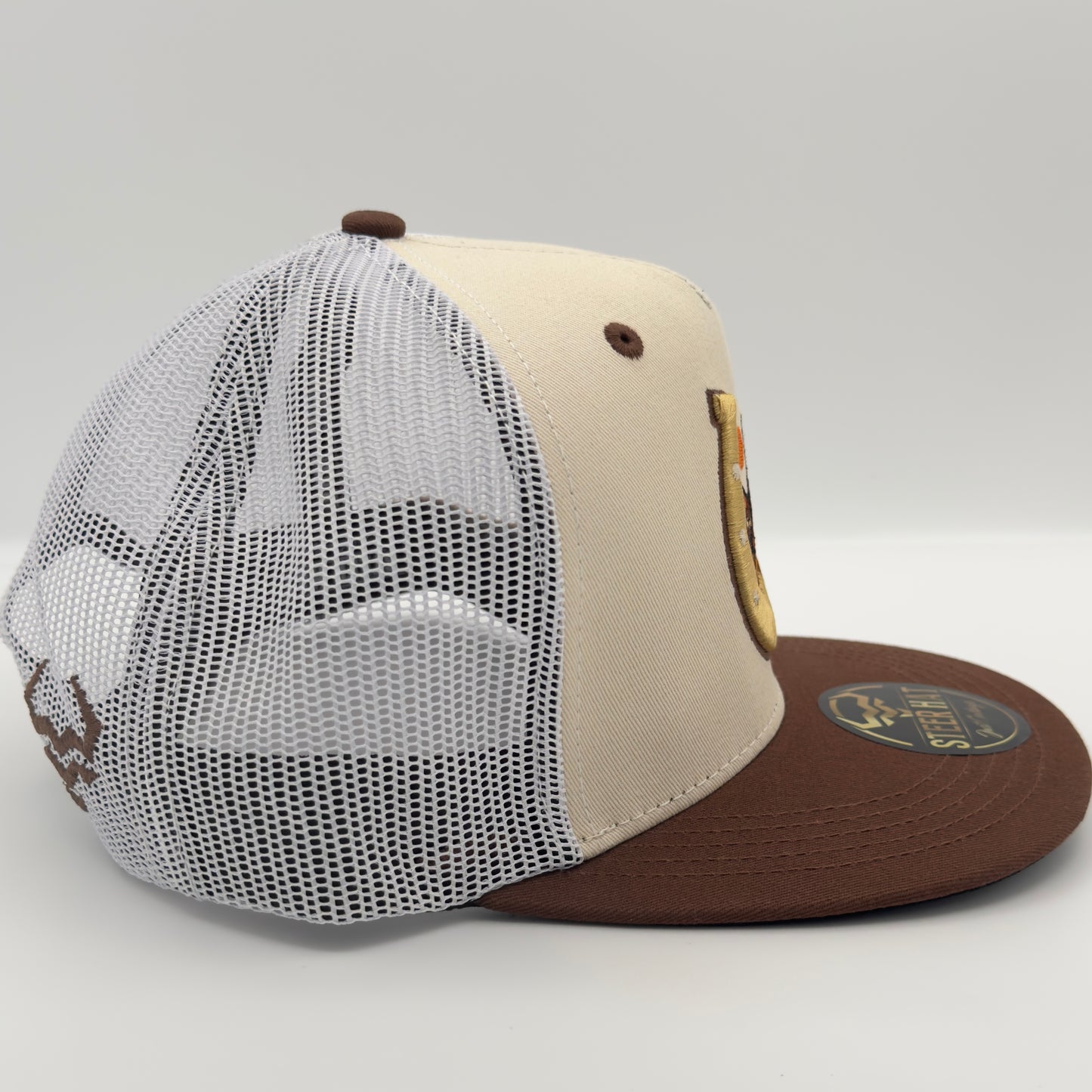 Beige/Brown Herradura Mesh Flat Cap