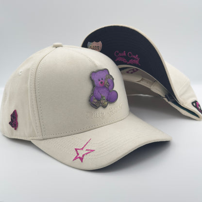 Purple Teddy Beige Curved Cap