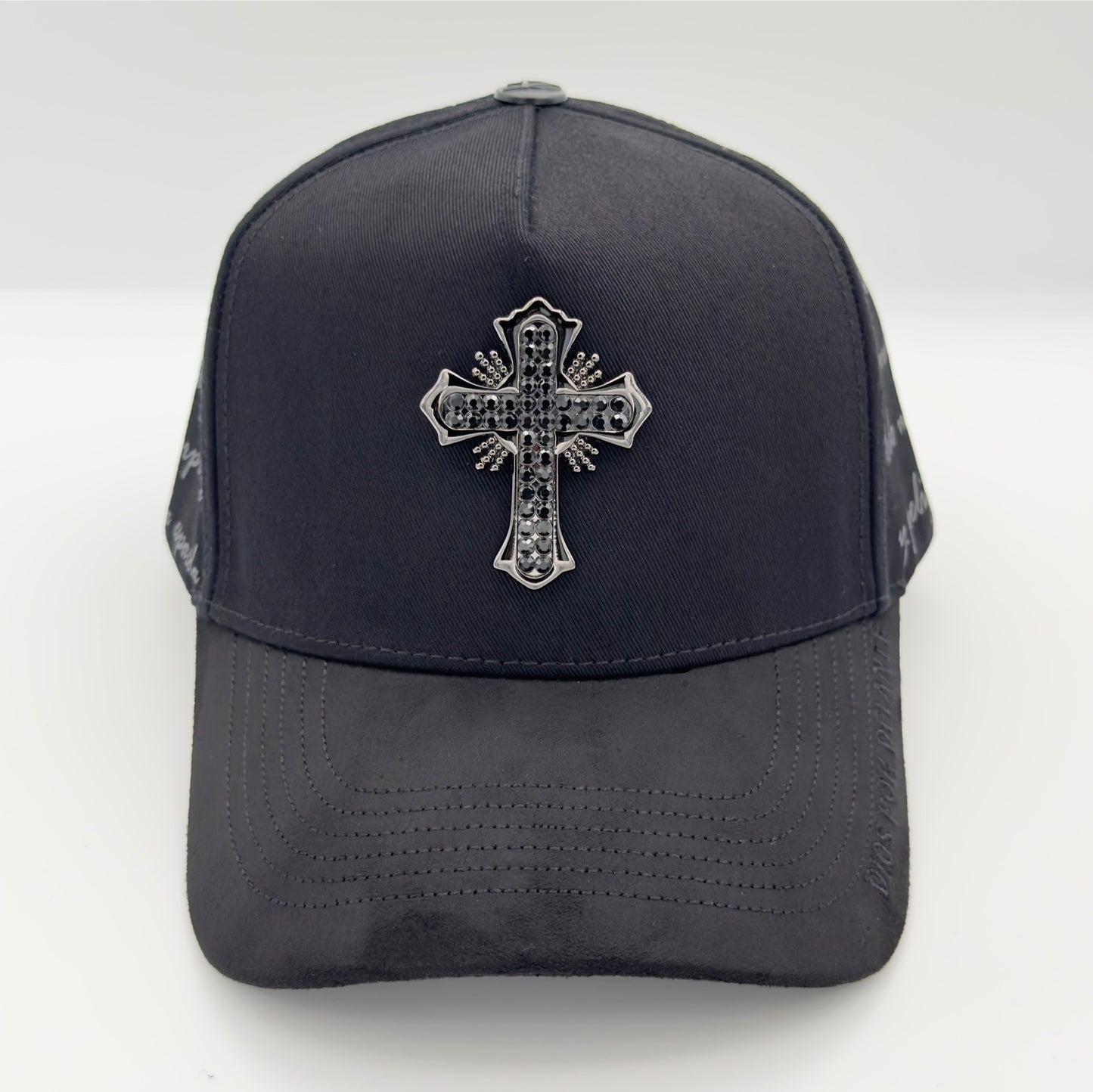 Diamond Black Cross Semi-Curved Cap