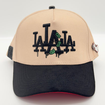 Beige LALALA Raining Money Semi-Curved Cap
