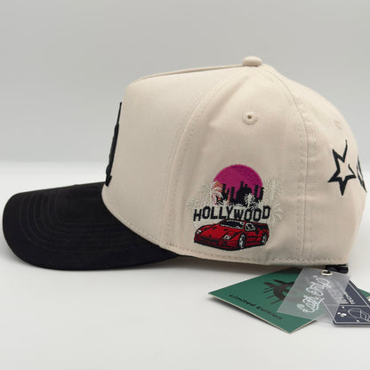 White LA Semi-Curved Cap