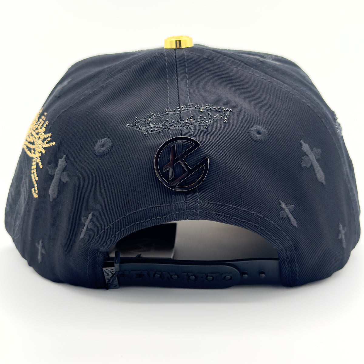 Three Golden Crosses Diamonded Lines Luxury Cap