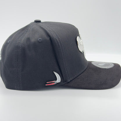 New Edition Black Silver Rooster Semi-Curved Cap
