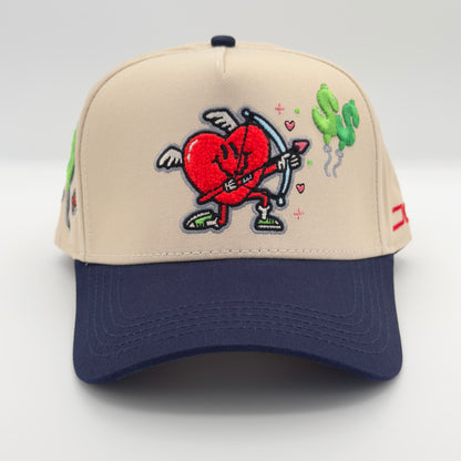 Beige/Blue Money Love Cap