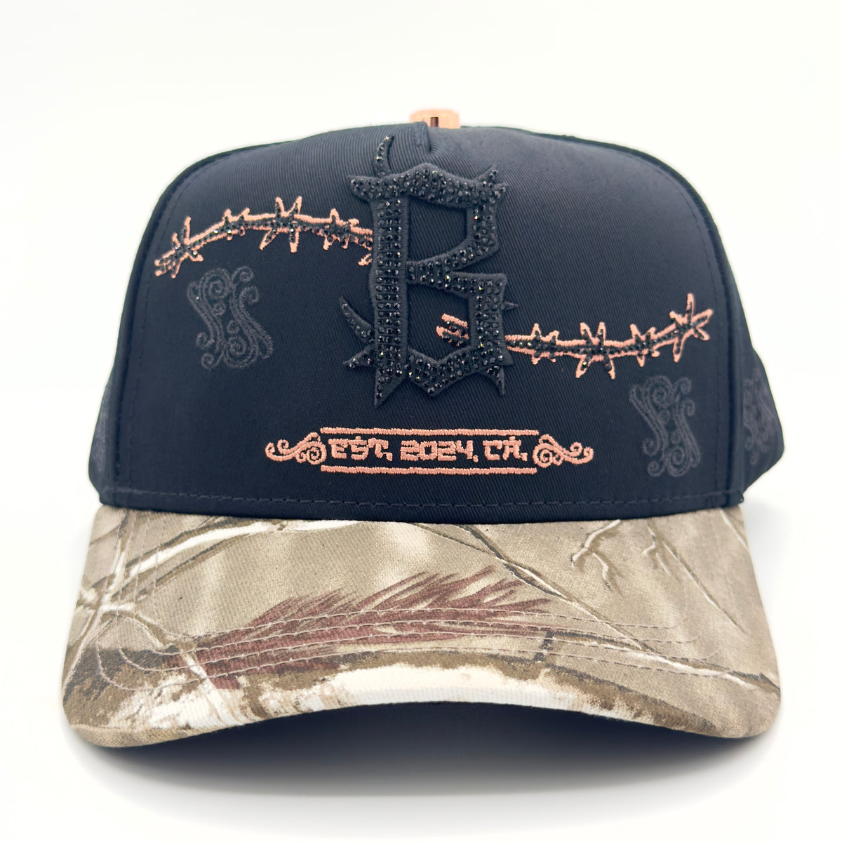 Black/Camo Diamonded B Cap