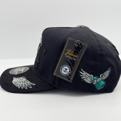 Black Los Angeles City Semi-Curved Cap