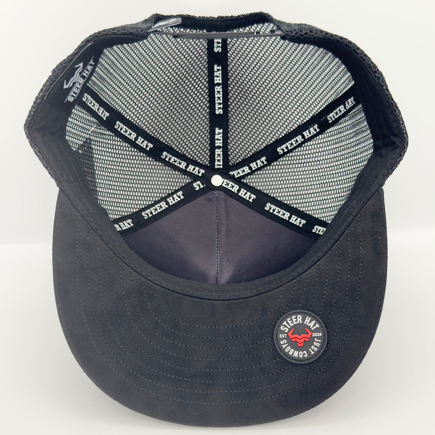 Western Style Steer Mesh Flat Cap
