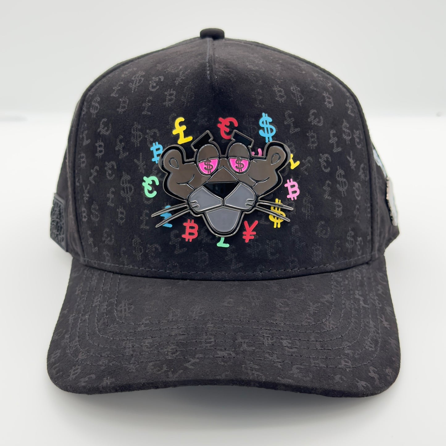 Black Print Panther Semi-Curved Cap