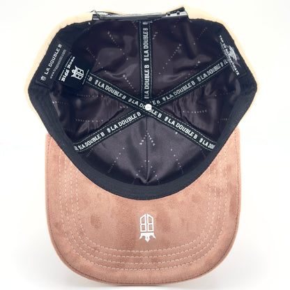 Beige/Brown Elegan Cross Semi-Curved Cap