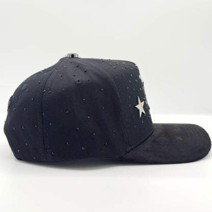 Black Diamonded B Silver Pins Anniversary Cap