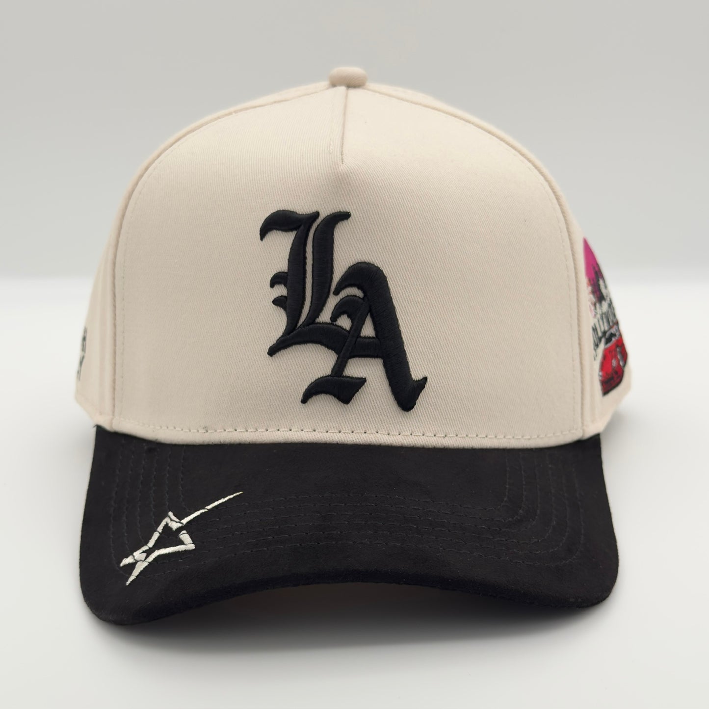 White LA Semi-Curved Cap