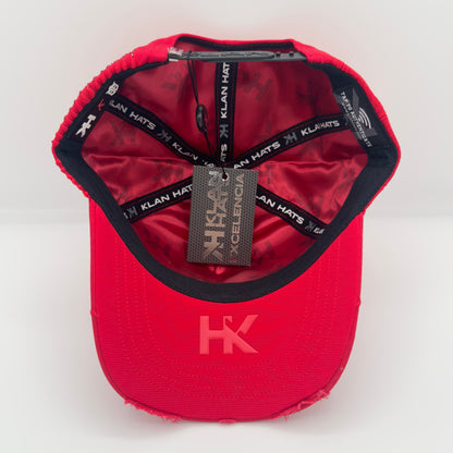 Red LA Flames Diamonded Semi-Curved Cap