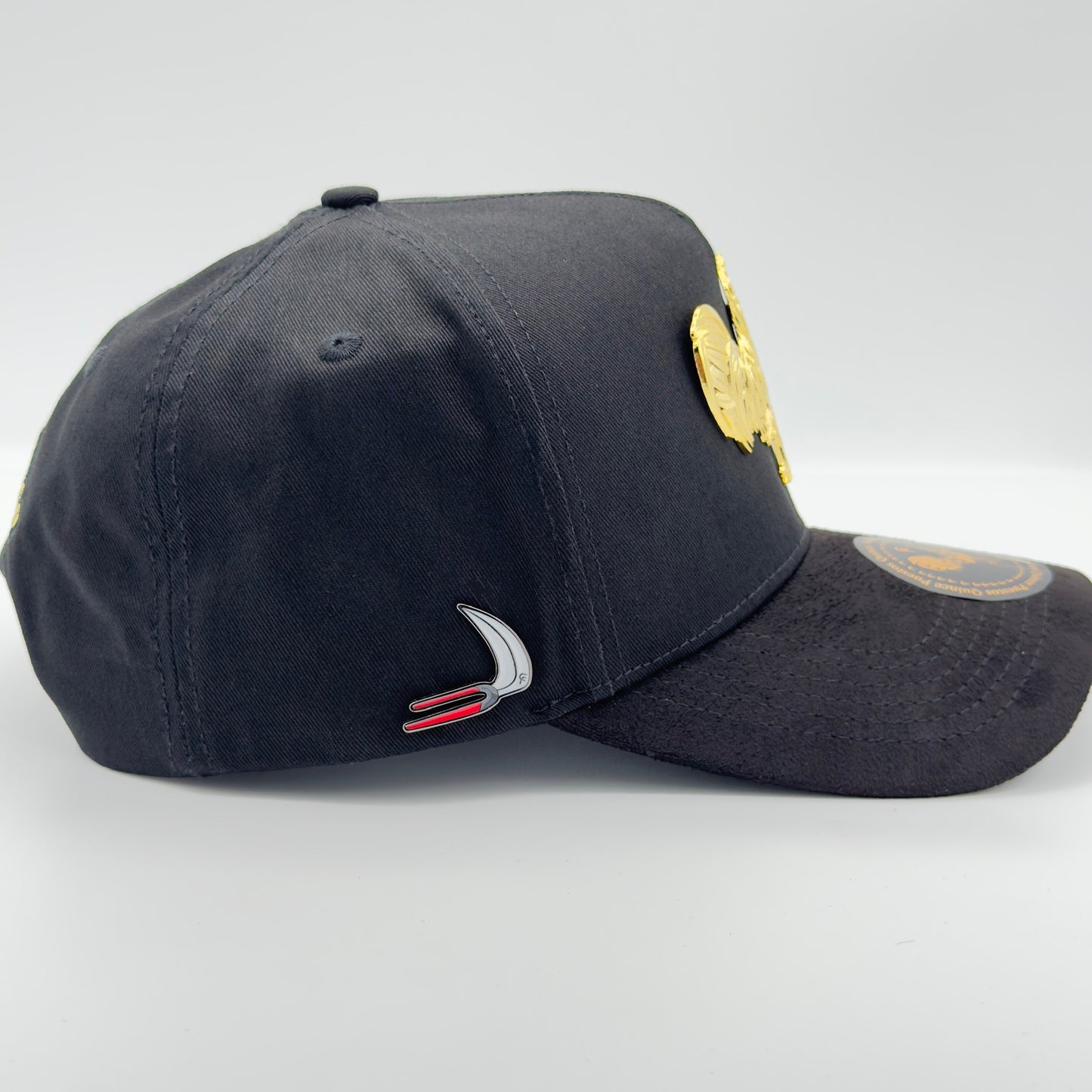 New Edition Black Golden Rooster Semi-Curved Cap