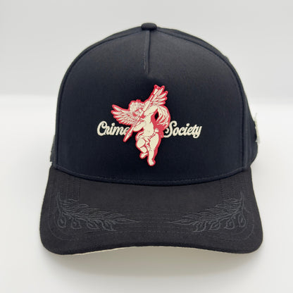 Red Angel Black Curved Cap