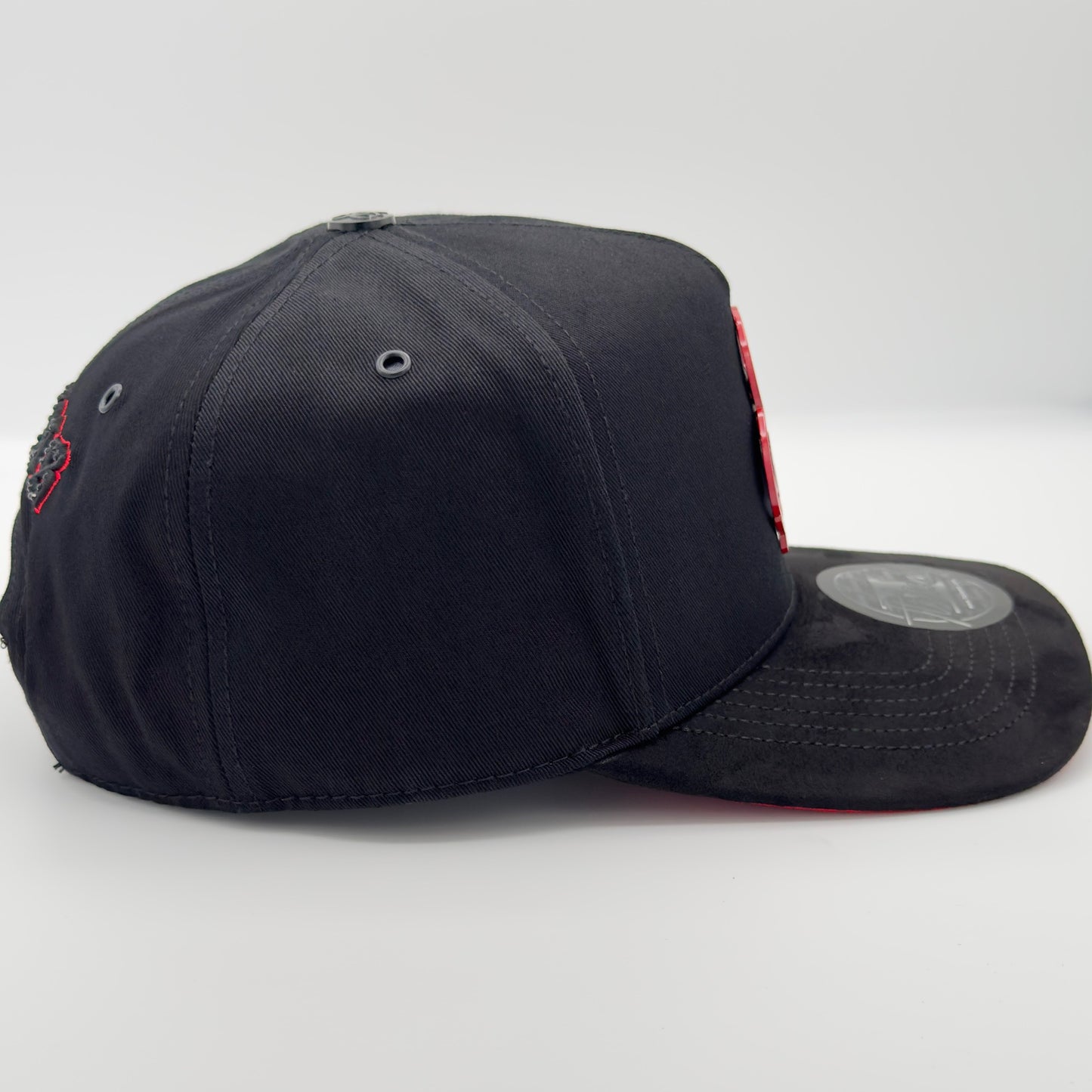 Black/Red Virus Drip Semi-Curved Cap