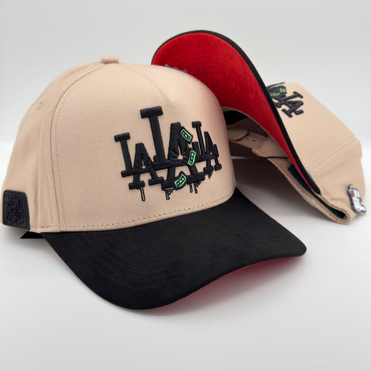 Beige LA LA LA Curved Cap