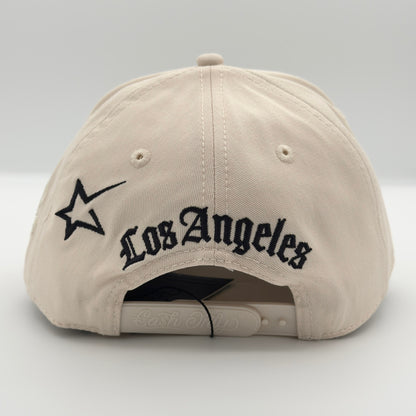White LA Semi-Curved Cap