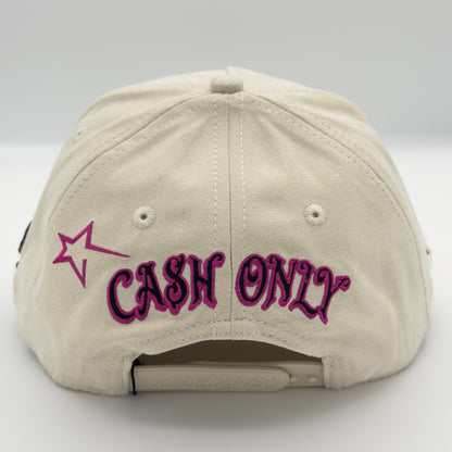 Purple Teddy Beige Curved Cap