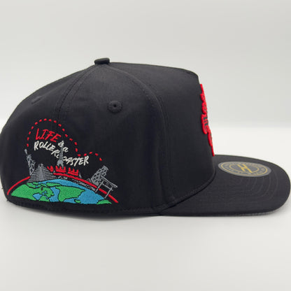 Black University of Life Flat Cap
