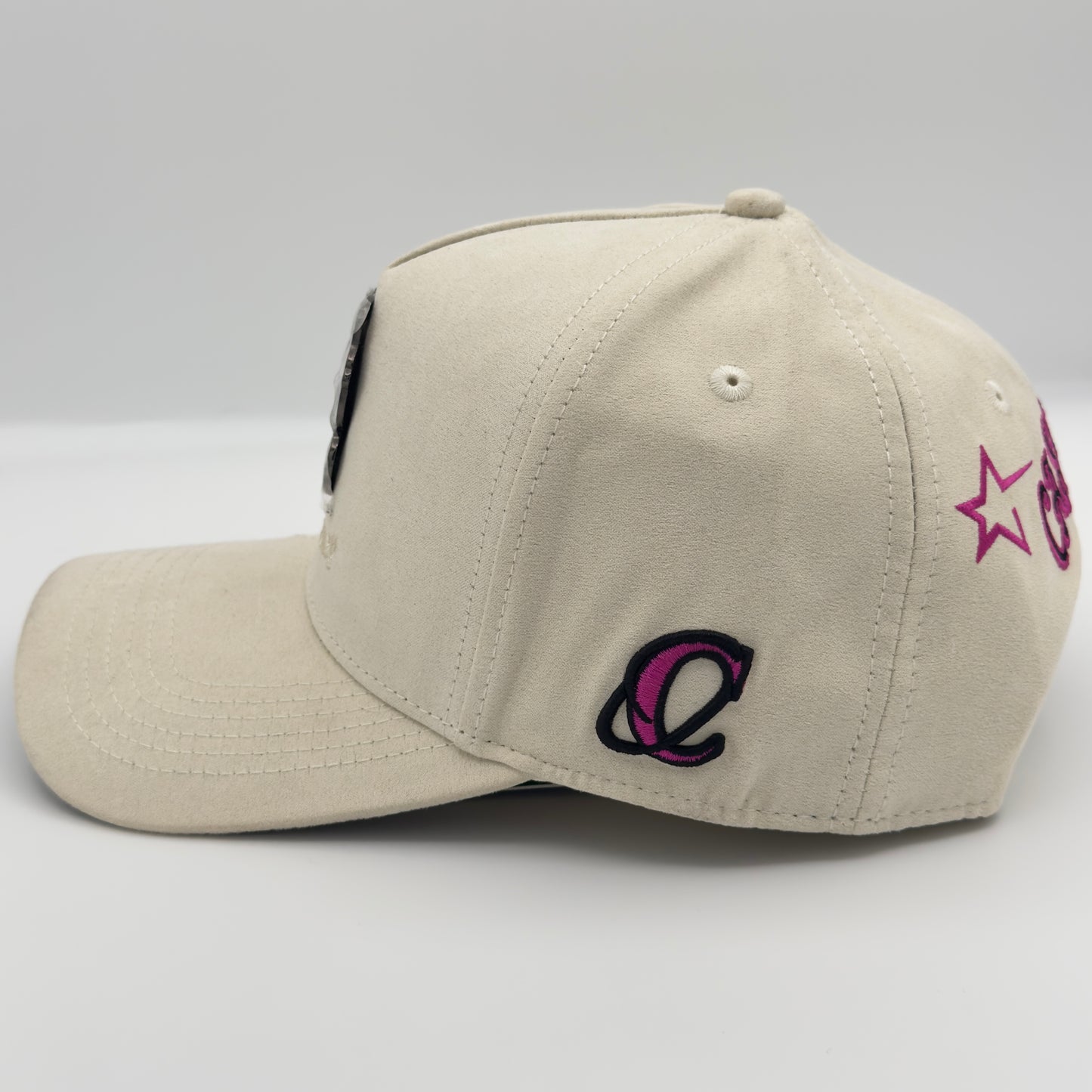 Purple Teddy Beige Curved Cap