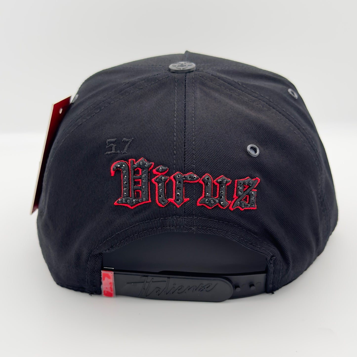 Black/Red Virus Drip Semi-Curved Cap