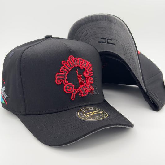 Black University of Life Semi-Curved Cap