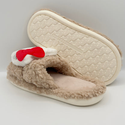 Brown Chocolate Hello Kitty Fluffy Slippers