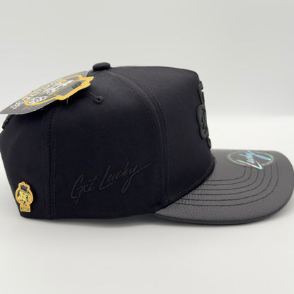 Luxury Lucky Black Clover Curved Cap