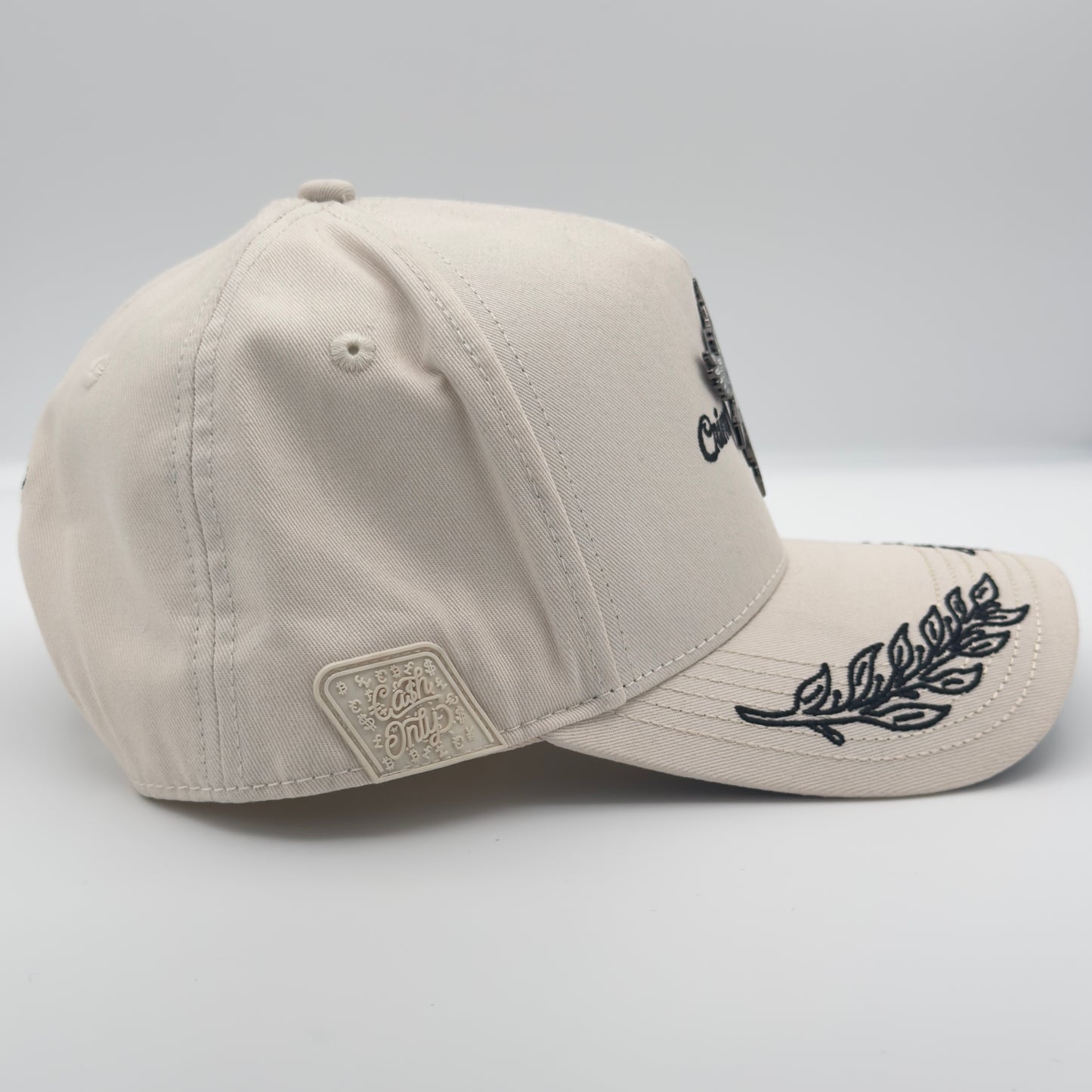 Black Angel White Curved Cap