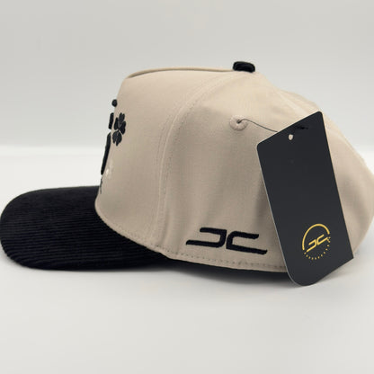 Black/Beige Good Luck Flat Cap