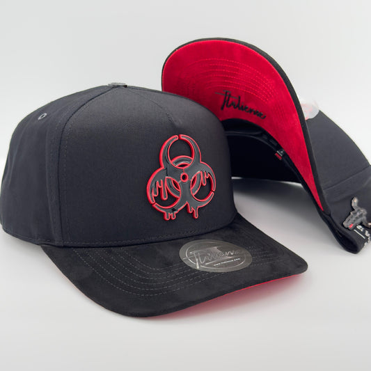 Black/Red Virus Drip Semi-Curved Cap