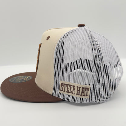 Beige/Brown Herradura Mesh Flat Cap